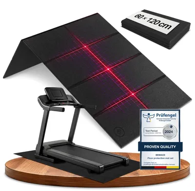 Produktbild von Schutzmatte für Fitnessböden – Schwarz, faltbar – 120 x 60 cm – PVC