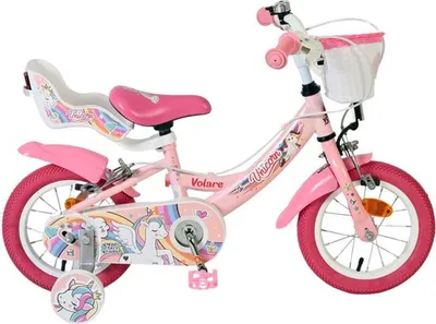 Immagine prodotto di Bicicletta per bambini Volare Unicorn - Ragazza - 12 pollici - Rosa - Due freni a mano