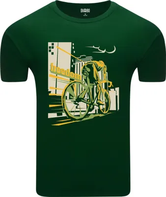 Produktbild von Diarbo Herren T-Shirt mit Fahrradliebhaber Druck Fahrradfreiheit Dunkelgrün Gr.S