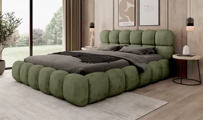 Produktbild von Polsterbett Bett AURELIA 180x200cm in Stoff Aprodite Olivgrün