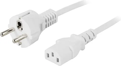 Produktbild von Deltaco DEL-110MV Netzkabel Weiß 3 m CEE7/7 IEC C13