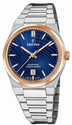 Produktbild von Festina Armbanduhr Rivé Swiss Made Blue & Rose-gold