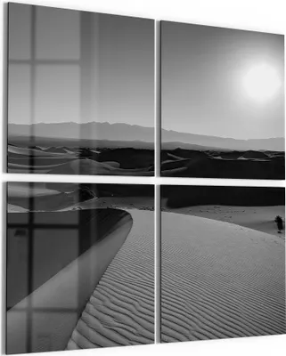 Produktbild von DEQORI Glasbild Echtglas 4x50x50 cm 'Wüstenstille' Wandbilder XXL groß