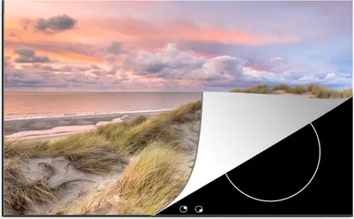 Produktbild von KitchenYeah© Herdabdeckplatte Strand - Meer - Düne - Sonnenuntergang , 76x51cm, Küche Deko, Glaskeramikkochfeld Herdabdeckung, Abdeckplatte fùr Kochfeld