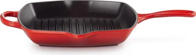Produktbild von Gusseisen Grillpfanne 26 cm quadratisch - Kirschrot