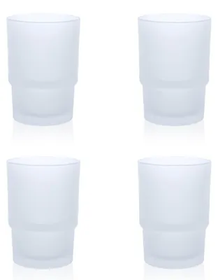 Zdjęcie produktu dla 4 sztuki kubków na szczoteczki do zębów, wykonane z mlecznego szkła, do łazienki