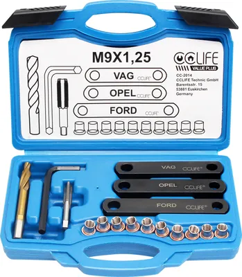 Produktbild von CCLIFE Gewinde Reparatur Bremsgewinde Bremssattel Führungsbolzen M9 x1.25 VAG Ford Opel