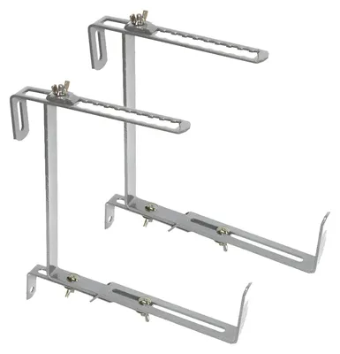 Produktbild von Balkonkastenhalter eckig Blumenkastenhalter 2er Balkonkastenhalterung bis 30kg verstellbar - Montage für Geländer & Brüstungen