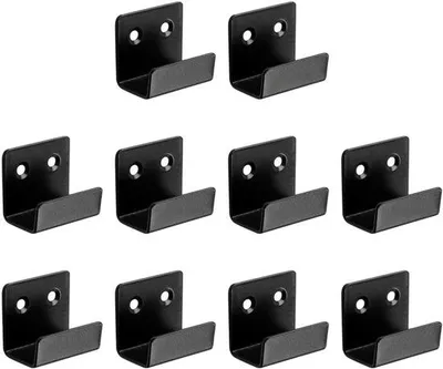 Produktbild von Famanu Display Haken U-förmige Halterung - Wanddekoration - Edelstahl - 25mm Set - Schwarz