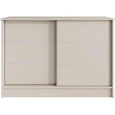 Produktbild von BEAUTYSOFA Kommode MIRELA 120 cm Kaschmir/Kaschmir Sideboard mit 2 Schiebetüren, Highboard mit dekorativen Zierleisten, Moderne Anrichte,Viel Stauraum