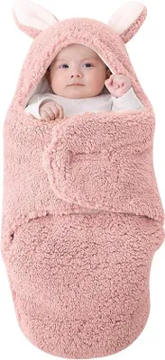 Immagine prodotto di Coperta termica per neonati, TOG 2, sherpa, 0-6 mesi, coperta da nanna, pelliccia di coniglio, coperta per neonati, 3-6 mesi, rosa