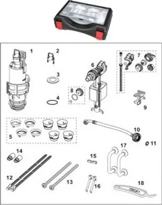 Produktbild von TECE 9820599 TECE-Ersatzteilkoffer für