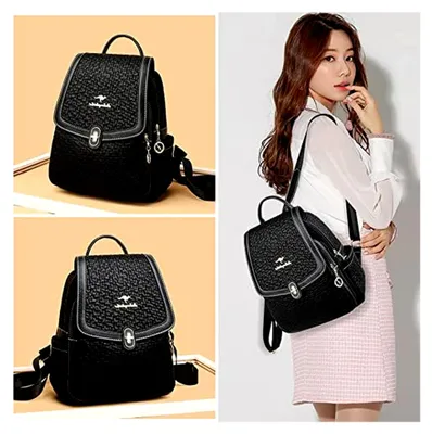 Produktbild von Bequemer Rucksack für Frauen mit großer Kapazität aus weichem Leder