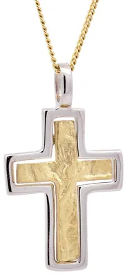 Produktbild von Gold Anhänger Kreuz    mit Goldkette massiv 333/GW Karat Gold 40 cm