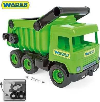 Image de MIDDLE TRUCK Benne basculante vert/noir en carton d'exposition