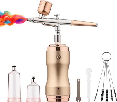 Obrázek produktu pro Sada airbrush, airbrush pistole, sada stříkacích pistolí s tryskami 0,35 mm, 3stupňová regulace tlaku, pro malování, tetování, zdobení nehtů, dorty, make-up