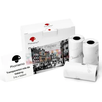 Obrázek produktu pro Náhradní transparentní samolepící štítky do tiskárny Phomemo T02 | 50 mm x 3,5 m