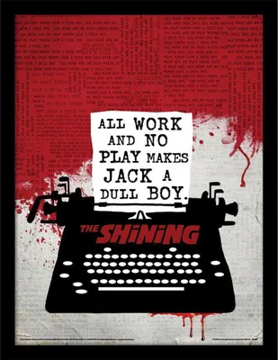 Immagine prodotto di Shining - Poster incorniciato, Macchina da scrivere PM8999 (40 cm x 30 cm) (rosso/bianco/nero)