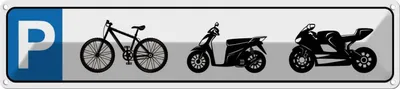 Produktbild von vianmo Blechschild 10x46 cm Parkplatz Fahrrad Mofa Motorrad Parkplatzschild