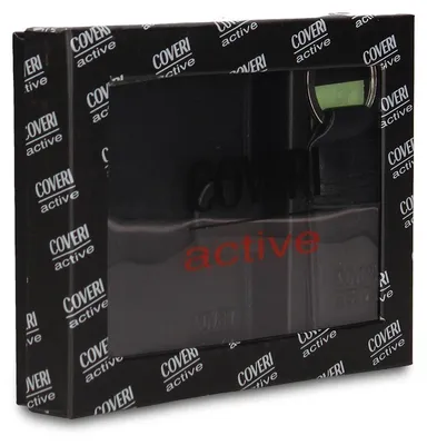 Imagen del producto de Set de billetera y llavero para hombre, de cuero genuino, colección Coveri, color