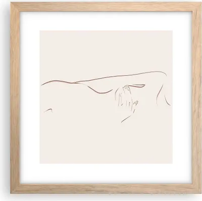 Produktbild von Gerahmtes Poster - Rahmen in heller Eiche - Skizze Nacktheit Frau - 30x30 cm - Wand Bild - Wanddeko - Wandbilder - Kunstposter - Wandposter - Bilderrahmen - Bilder - Kunstdruck - P2NAC30x30-4552