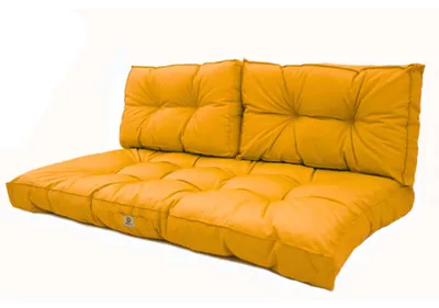 Image de Coussins pour salon de jardin capitonné 100x50cm jaune