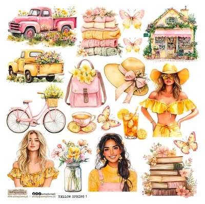 Produktbild von AUFKLEBER ScrapLove Dekor Stickers - Yellow Spring 1