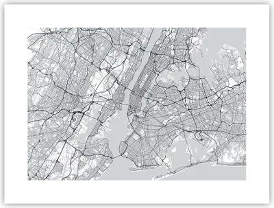 Produktbild von Poster - Poster ohne Rahmen - Neu York Karte - 40x30 cm - Wand Bild - Wanddeko - Wandbilder - Kunstposter - Wandposter - Bilder - Kunstdruck - Wanddekoration - Wandbild - P2XAA40x30-5039