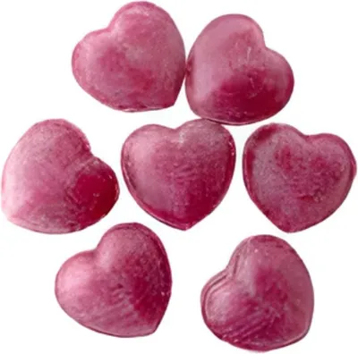 Produktbild von Edel Glühweinherzbonbons mit Isomalt ungewickelt zuckerfrei 150g