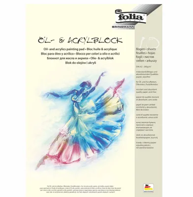 Produktbild von folia Öl- und Acrylblock, DIN A3, 290 g/qm, 10 Blatt