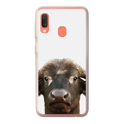 Produktbild von MuchoWow® Handyhülle Schutzhülle Hülle für Samsung Galaxy A20e Büffel - Wasserbüffel - Kopf - Kuh - Hörner - Jungen - Mädchen Silikon Softcase Handy Hülle - Abdeckung