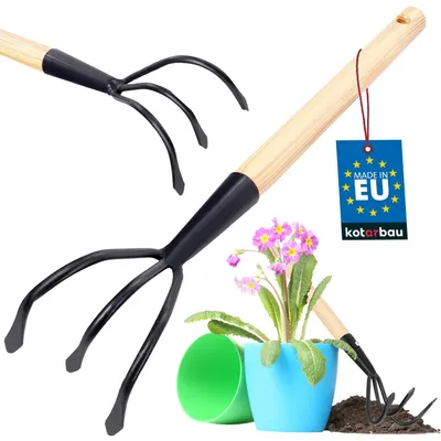 Produktbild von KOTARBAU® Grubber mit 3 Zinken Klein Ideal für die Garten- und Balkonarbeit zu Hause