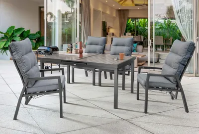 Produktbild von Destiny Sitzgruppe GARDA IMOLA 4 Hochlehner + Tisch 165/215x100x75cm ausziehbar