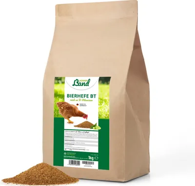 Produktbild von HÜHNER Land Bierhefe BT für Geflügel 1kg I Futterergänzung Bierhefe Hühner, Wachteln & anderes Geflügel, B-Vitamine, Aminosäuren, Mineralien & Spurenelemente, Unterstützt die Federbildung