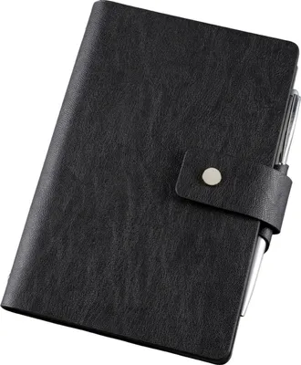 Produktbild von Notizbuch A6 mit Ringmechanik Kunstleder schwarz Packung mit 24 Stück