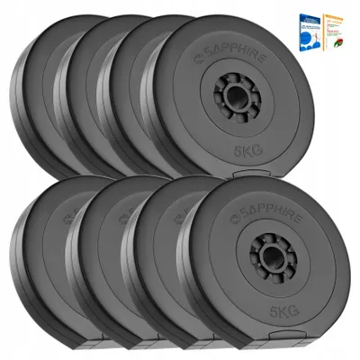 Zdjęcie produktu dla Zestaw OBCIĄŻEŃ 40KG talerze OBCIĄŻENIE 8x5KG nakład CIĘŻARY krążki