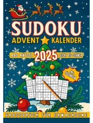Obrázok produktu pre SUDOKU Adventkalender - 480 Rätsel - Leicht bis Schwer - Grossdruck für alle Altersklassen - inkl. Lösungen