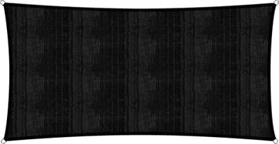 Produktbild von Lumaland Sonnensegel inkl. Befestigungsseile, 100% HDPE mit Stabilisator für UV Schutz, Rechteck 5 x 7 Meter schwarz