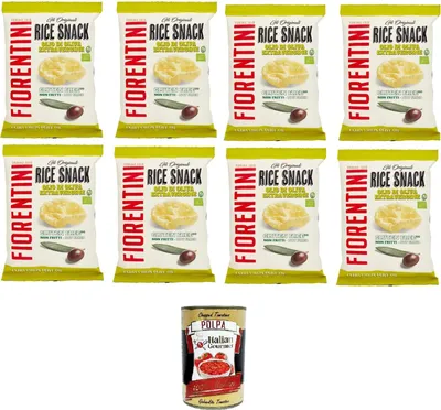 Produktbild von Fiorentini gli Originali Rice Snack Olio di Oliva Extravergine the Original Rice Snack Natives Olivenöl Extra 8x40 g+ Italian Gourmet polpa 400g