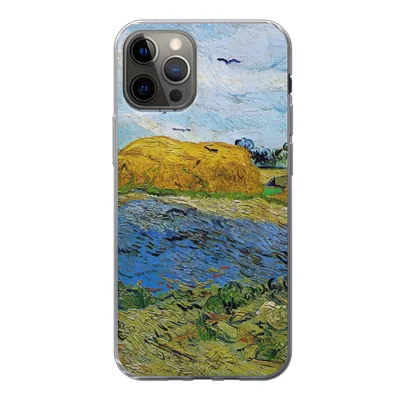 Produktbild von MuchoWow® Handyhülle Schutzhülle Hülle für iPhone 13 Pro Heuballen unter einem regnerischen Himmel - Vincent van Gogh Silikon Softcase Handy Hülle - Handy-Tasche