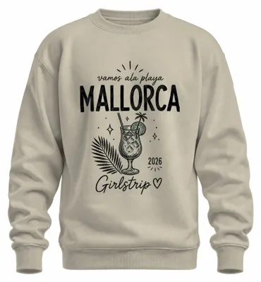 Obrázek produktu pro Tričko s potiskem "Pláž Mallorca 2026, Girlstrip, Cocktail, Ballermann", pulover, barva: přírodní, velikost: XL