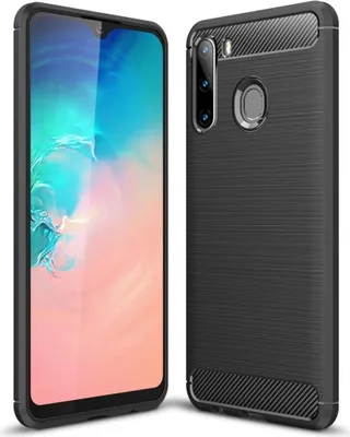 Produktbild von Schutzhülle Handyhülle für Samsung Galaxy A21 Case Cover Carbon Optik Grau