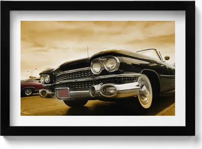 Produktbild von 1959 Cadillac Auto– Wandbild mit Rahmen – Gerahmtes Bild  – Wanddekoration – 30x20 cm –  Schwarz Rahmen