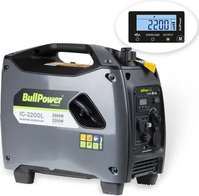 Produktbild von BullPower IG-2200L 2200W Digital Inverter Generator Stromerzeuger 4Takt Display, 230V 12V 2x USB