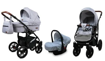 Obrázek produktu pro BabyLux® Optimal | Kocárek 3v1 Set | Silver Flex | Kombinovaný kocárek | Sada kocárku | Bugg