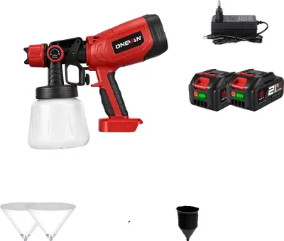 Produktbild von Elektrische Spritzpistole, kabelloser Betrieb, einstellbare Düsengrößen, 2 Batterien 1EU Stecker