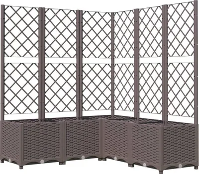 Produktbild von vidaXL Pflanzkübel mit Rankgitter Braun 120x120x136 cm PP
