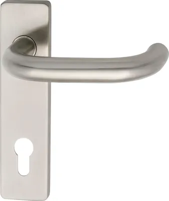 Image de Garniture à béquilles FH GEOS 1754/D52K - sur plaque courte PZ88, 38 - 43, inox mat ÖNORM