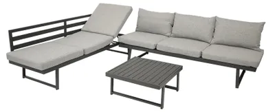 Produktbild von Funktions-Loungeset Sitzgruppe Eckgruppe Aluminium, 3-teilig