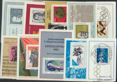 Produktbild von Briefmarken DDR 10 verschiedene Blöcke und Kleinbögen